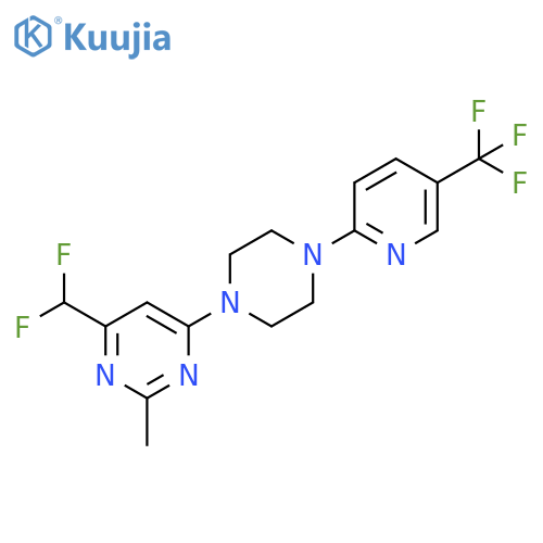 4-(difluoromethyl)-2-methyl-6-{4-[5-(trifluoromethyl)pyridin-2-yl]piperazin-1-yl}pyrimidine structure