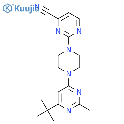 2-[4-(6-Tert-butyl-2-methylpyrimidin-4-yl)piperazin-1-yl]pyrimidine-4-carbonitrile structure