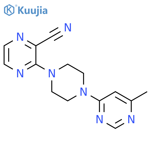 3-[4-(6-methylpyrimidin-4-yl)piperazin-1-yl]pyrazine-2-carbonitrile structure