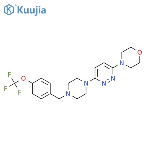 4-[6-(4-{[4-(Trifluoromethoxy)phenyl]methyl}piperazin-1-yl)pyridazin-3-yl]morpholine structure