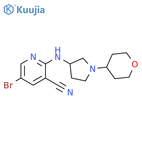 5-bromo-2-{[1-(oxan-4-yl)pyrrolidin-3-yl]amino}pyridine-3-carbonitrile structure