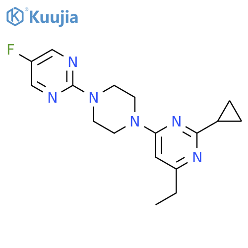 2-cyclopropyl-4-ethyl-6-[4-(5-fluoropyrimidin-2-yl)piperazin-1-yl]pyrimidine structure