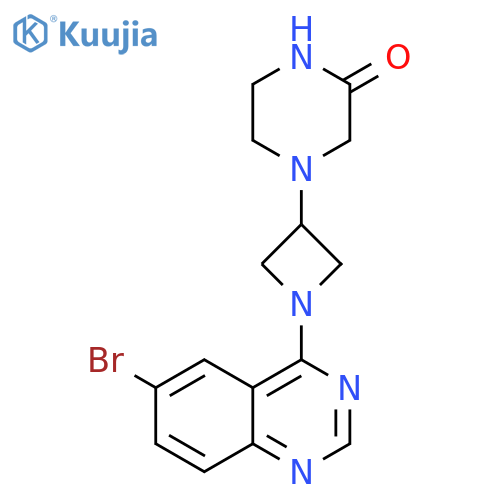4-[1-(6-bromoquinazolin-4-yl)azetidin-3-yl]piperazin-2-one structure