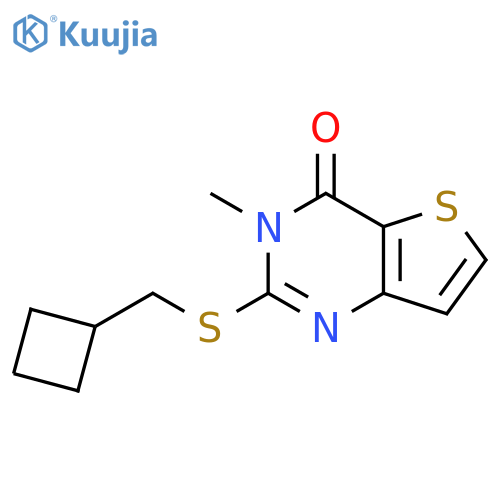 2-[(cyclobutylmethyl)sulfanyl]-3-methyl-3H,4H-thieno[3,2-d]pyrimidin-4-one structure