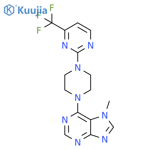 7-methyl-6-{4-[4-(trifluoromethyl)pyrimidin-2-yl]piperazin-1-yl}-7H-purine structure