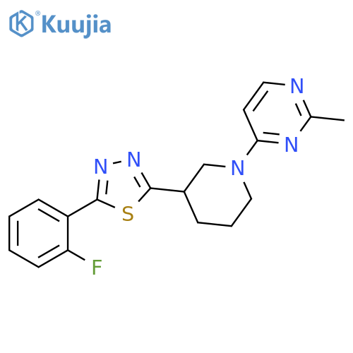 4-{3-[5-(2-fluorophenyl)-1,3,4-thiadiazol-2-yl]piperidin-1-yl}-2-methylpyrimidine structure