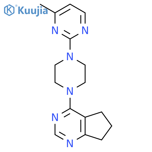 2-(4-{5H,6H,7H-cyclopenta[d]pyrimidin-4-yl}piperazin-1-yl)-4-methylpyrimidine structure