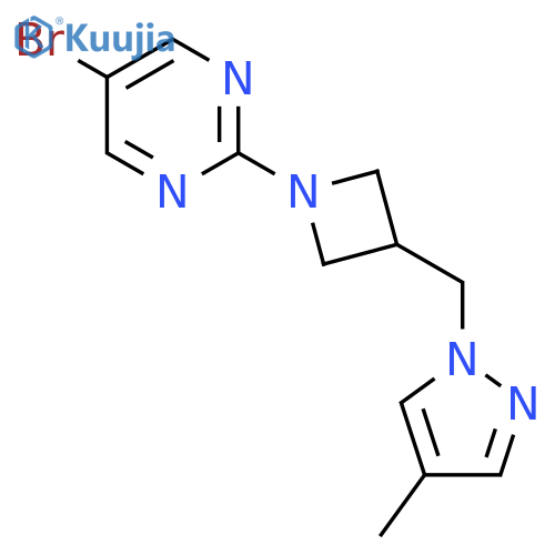 5-bromo-2-{3-[(4-methyl-1H-pyrazol-1-yl)methyl]azetidin-1-yl}pyrimidine structure