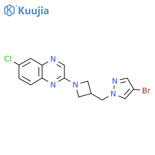 2-{3-[(4-bromo-1H-pyrazol-1-yl)methyl]azetidin-1-yl}-6-chloroquinoxaline structure