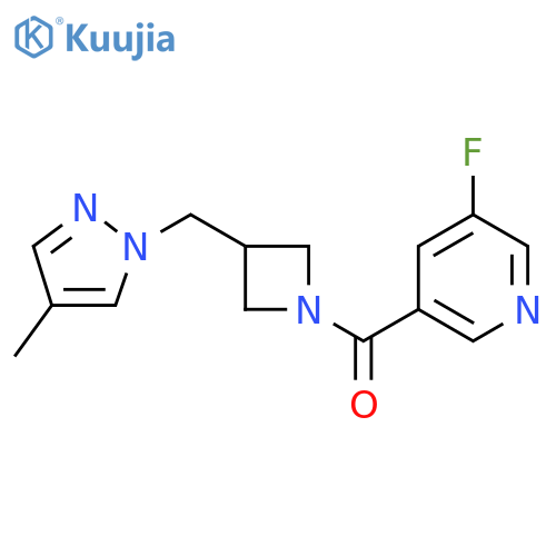 3-fluoro-5-{3-(4-methyl-1H-pyrazol-1-yl)methylazetidine-1-carbonyl}pyridine structure