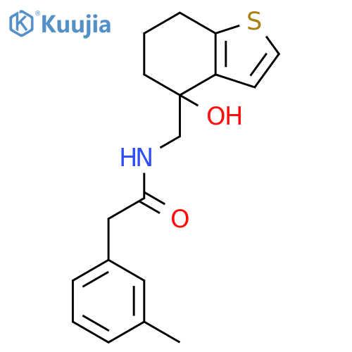 N-[(4-hydroxy-4,5,6,7-tetrahydro-1-benzothiophen-4-yl)methyl]-2-(3-methylphenyl)acetamide structure