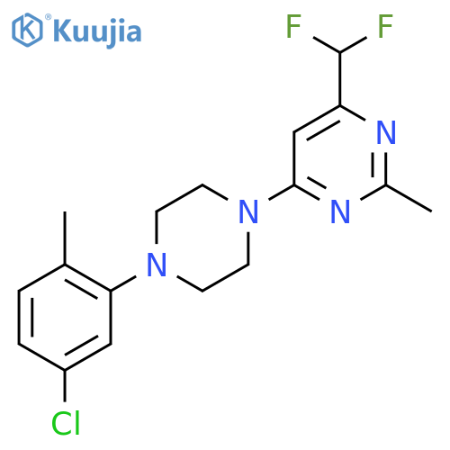 4-[4-(5-Chloro-2-methylphenyl)piperazin-1-yl]-6-(difluoromethyl)-2-methylpyrimidine structure