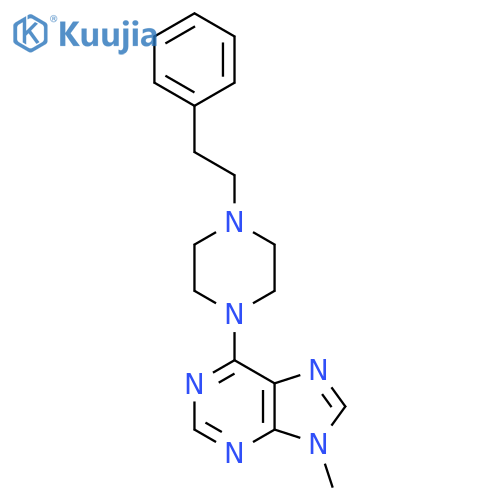 9-methyl-6-[4-(2-phenylethyl)piperazin-1-yl]-9H-purine structure
