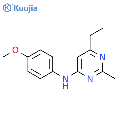 6-ethyl-N-(4-methoxyphenyl)-2-methylpyrimidin-4-amine structure