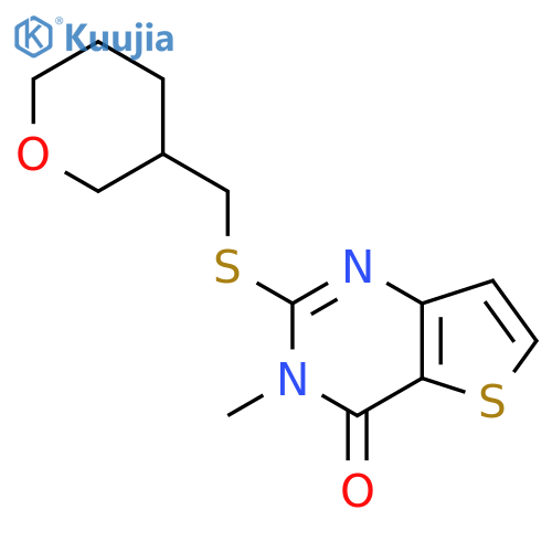 3-methyl-2-{[(oxan-3-yl)methyl]sulfanyl}-3H,4H-thieno[3,2-d]pyrimidin-4-one structure