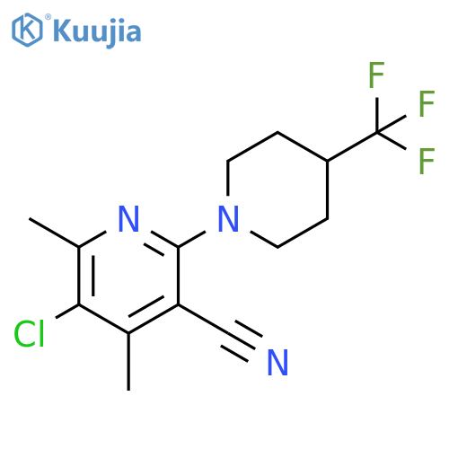 5-chloro-4,6-dimethyl-2-[4-(trifluoromethyl)piperidin-1-yl]pyridine-3-carbonitrile structure