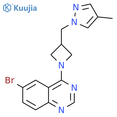 6-bromo-4-{3-[(4-methyl-1H-pyrazol-1-yl)methyl]azetidin-1-yl}quinazoline structure
