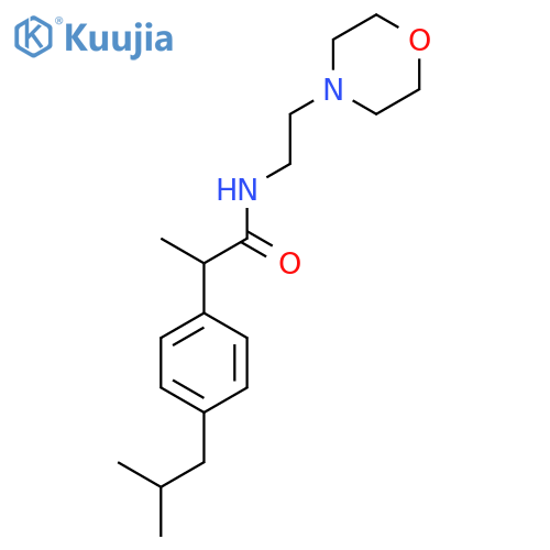 2-[4-(2-methylpropyl)phenyl]-N-[2-(morpholin-4-yl)ethyl]propanamide structure