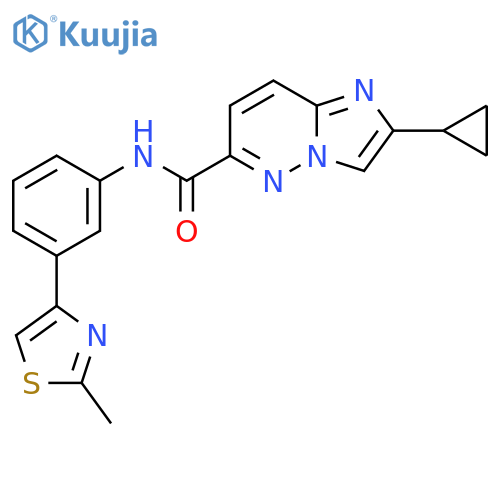 2-cyclopropyl-N-[3-(2-methyl-1,3-thiazol-4-yl)phenyl]imidazo[1,2-b]pyridazine-6-carboxamide structure