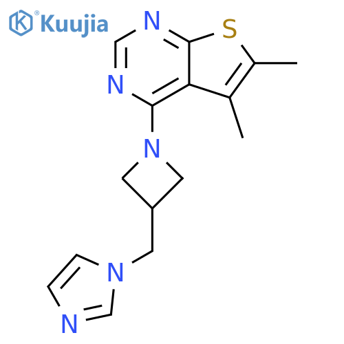 1-[(1-{5,6-dimethylthieno[2,3-d]pyrimidin-4-yl}azetidin-3-yl)methyl]-1H-imidazole structure