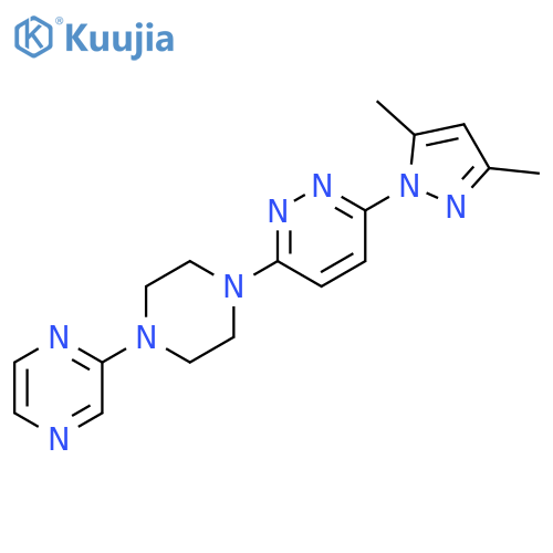 3-(3,5-dimethyl-1H-pyrazol-1-yl)-6-[4-(pyrazin-2-yl)piperazin-1-yl]pyridazine structure