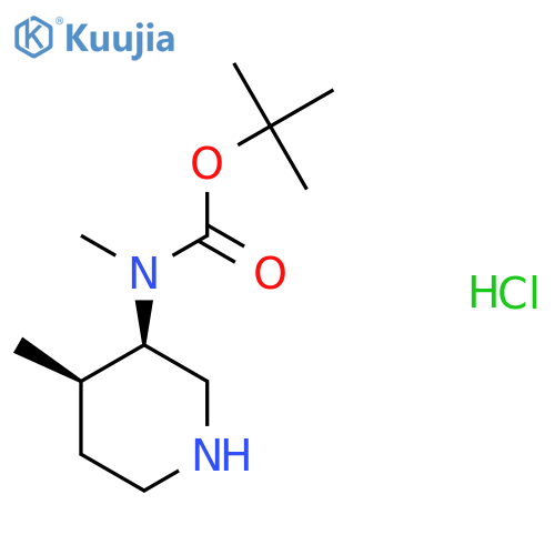 tert-butyl N-methyl-N-(3R,4R)-4-methylpiperidin-3-ylcarbamate hydrochloride structure