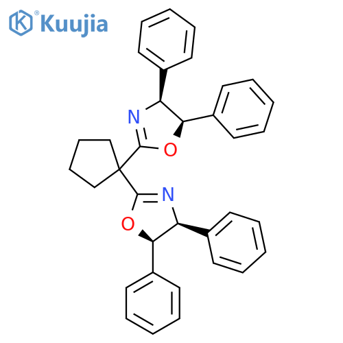 (4S,4'S,5R,5'R)-2,2'-(Cyclopentane-1,1-diyl)bis(4,5-diphenyl-4,5-dihydrooxazole) structure