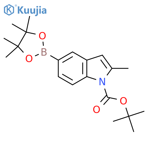 Tert-butyl 2-methyl-5-(4,4,5,5-tetramethyl-1,3,2-dioxaborolan-2-yl)indole-1-carboxylate structure