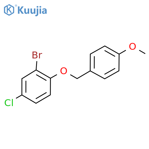 Benzene, 2-​bromo-​4-​chloro-​1-​[(4-​methoxyphenyl)​methoxy]​- structure