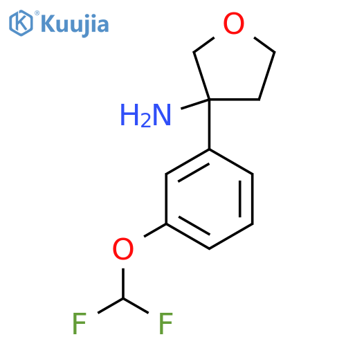 3-3-(difluoromethoxy)phenyloxolan-3-amine structure