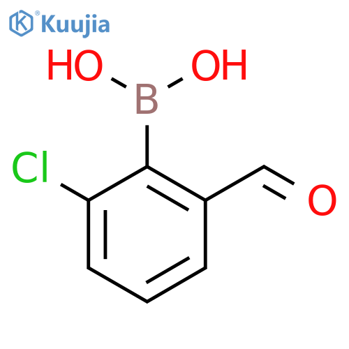 (2-chloro-6-formylphenyl)boronic acid structure