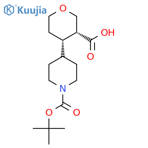 rac-(3R,4S)-4-{1-(tert-butoxy)carbonylpiperidin-4-yl}oxane-3-carboxylic acid structure