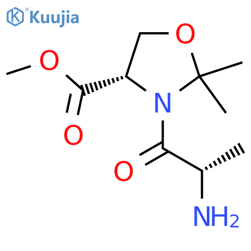 methyl (4S)-3-(2S)-2-aminopropanoyl-2,2-dimethyl-1,3-oxazolidine-4-carboxylate structure