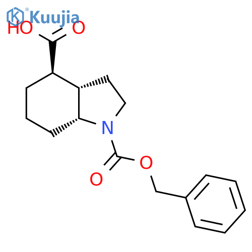 rac-(3aR,4S,7aS)-1-(benzyloxy)carbonyl-octahydro-1H-indole-4-carboxylic acid structure