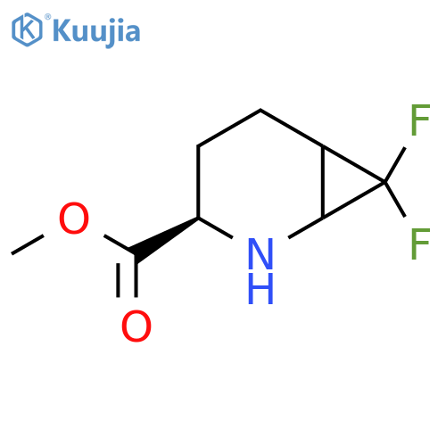 methyl (3R)-7,7-difluoro-2-azabicyclo[4.1.0]heptane-3-carboxylate structure