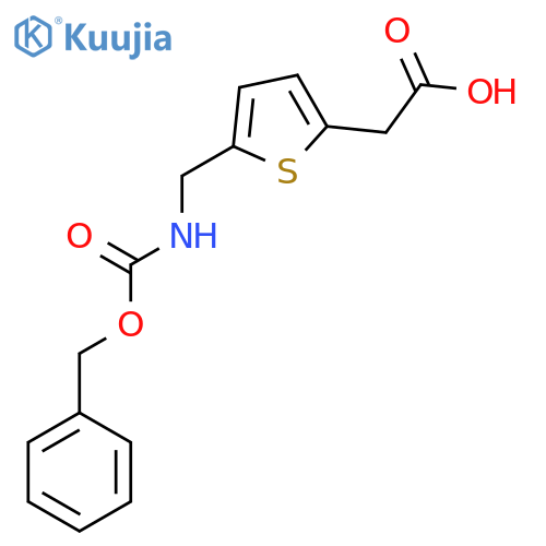 2-5-({(benzyloxy)carbonylamino}methyl)thiophen-2-ylacetic acid structure