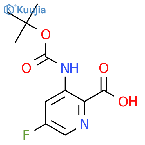 3-{(tert-butoxy)carbonylamino}-5-fluoropyridine-2-carboxylic acid structure