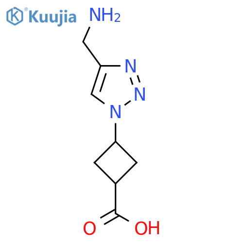 (1r,3r)-3-[4-(aminomethyl)-1H-1,2,3-triazol-1-yl]cyclobutane-1-carboxylic acid structure