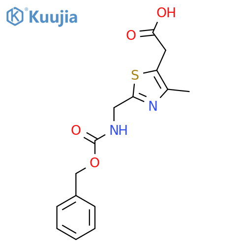 2-2-({(benzyloxy)carbonylamino}methyl)-4-methyl-1,3-thiazol-5-ylacetic acid structure