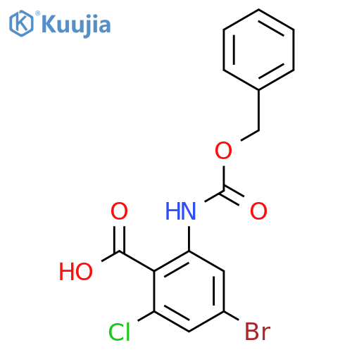 2-{(benzyloxy)carbonylamino}-4-bromo-6-chlorobenzoic acid structure