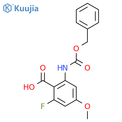 2-{(benzyloxy)carbonylamino}-6-fluoro-4-methoxybenzoic acid structure