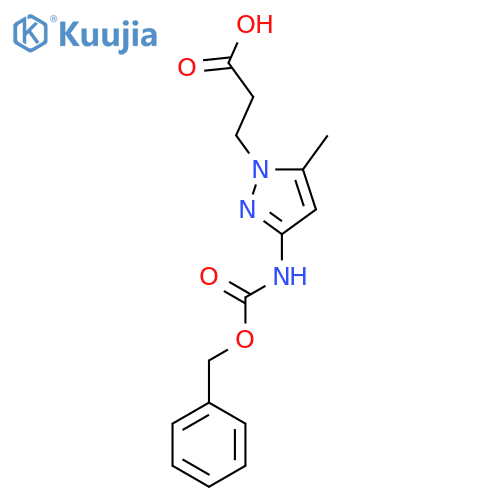 3-(3-{(benzyloxy)carbonylamino}-5-methyl-1H-pyrazol-1-yl)propanoic acid structure