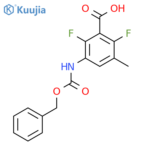 3-{(benzyloxy)carbonylamino}-2,6-difluoro-5-methylbenzoic acid structure