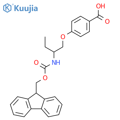 4-2-({(9H-fluoren-9-yl)methoxycarbonyl}amino)butoxybenzoic acid structure
