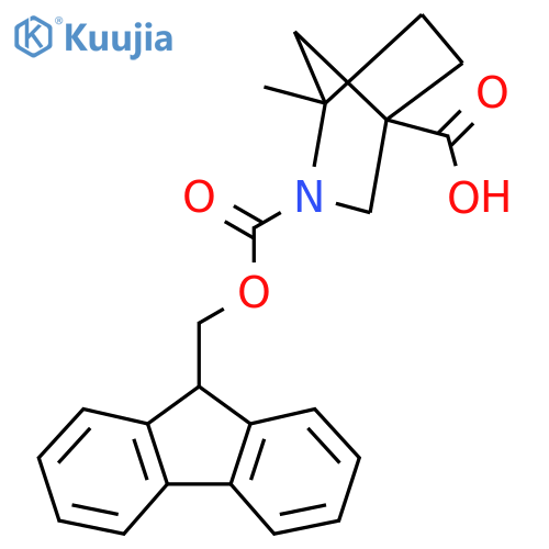 2-{(9H-fluoren-9-yl)methoxycarbonyl}-1-methyl-2-azabicyclo2.2.1heptane-4-carboxylic acid structure