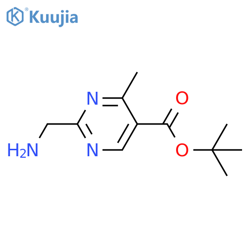 Tert-butyl 2-(aminomethyl)-4-methylpyrimidine-5-carboxylate structure