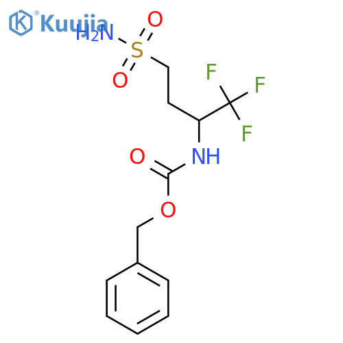 benzyl N-(1,1,1-trifluoro-4-sulfamoylbutan-2-yl)carbamate structure
