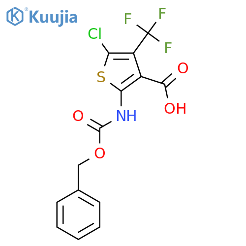2-{(benzyloxy)carbonylamino}-5-chloro-4-(trifluoromethyl)thiophene-3-carboxylic acid structure
