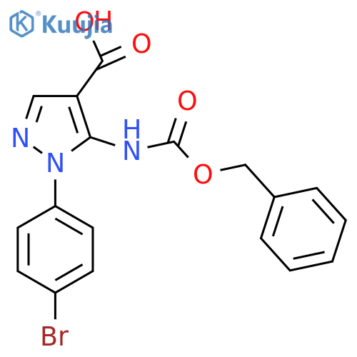 5-{(benzyloxy)carbonylamino}-1-(4-bromophenyl)-1H-pyrazole-4-carboxylic acid structure