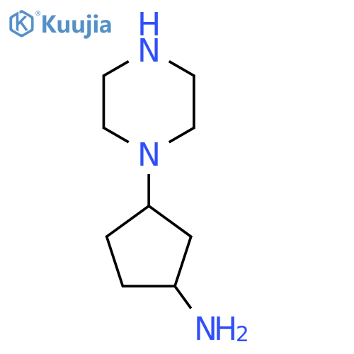 3-(Piperazin-1-yl)cyclopentan-1-amine structure